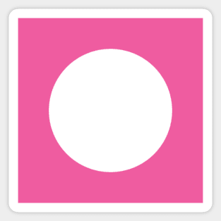 White polkadots on mid pink Sticker